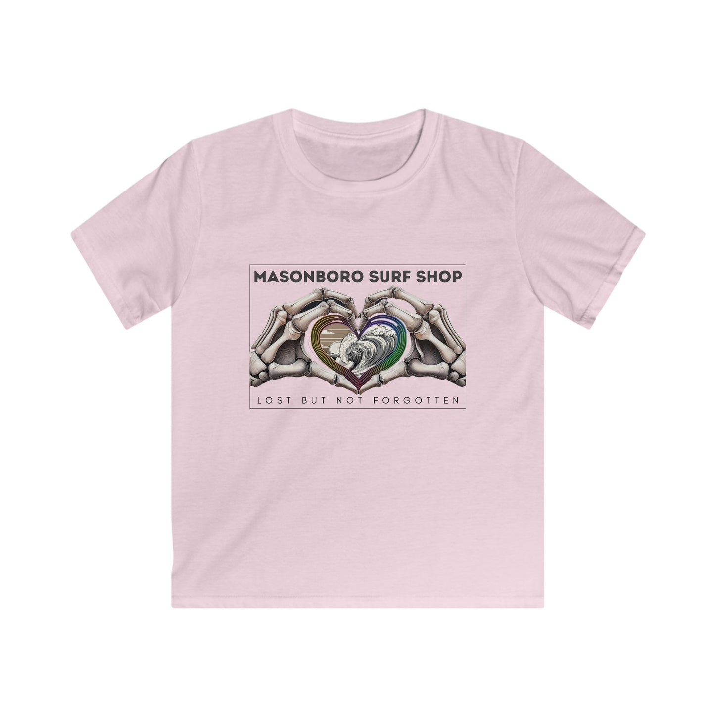 Masonboro Island Surf Shop: Heart Hands Box Kids Tee