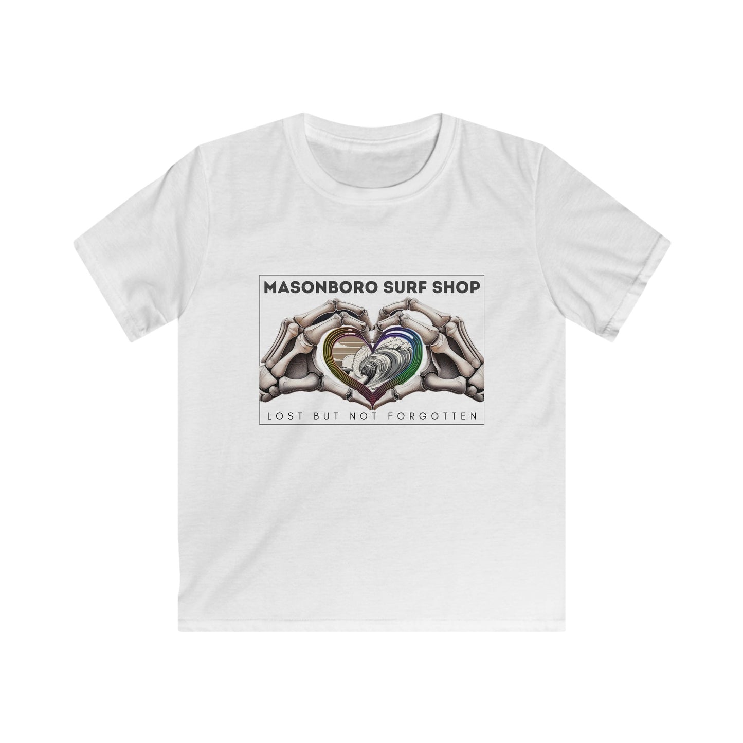 Masonboro Island Surf Shop: Heart Hands Box Kids Tee