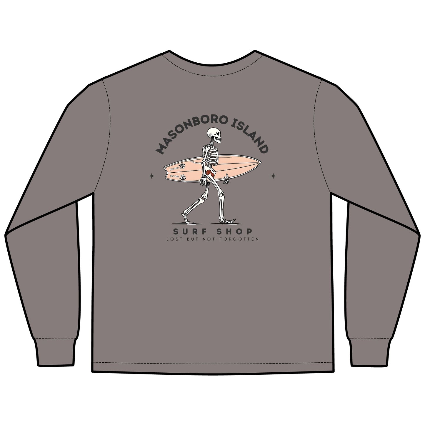 Walking Skeleton Surfer Logo - Long Sleeve