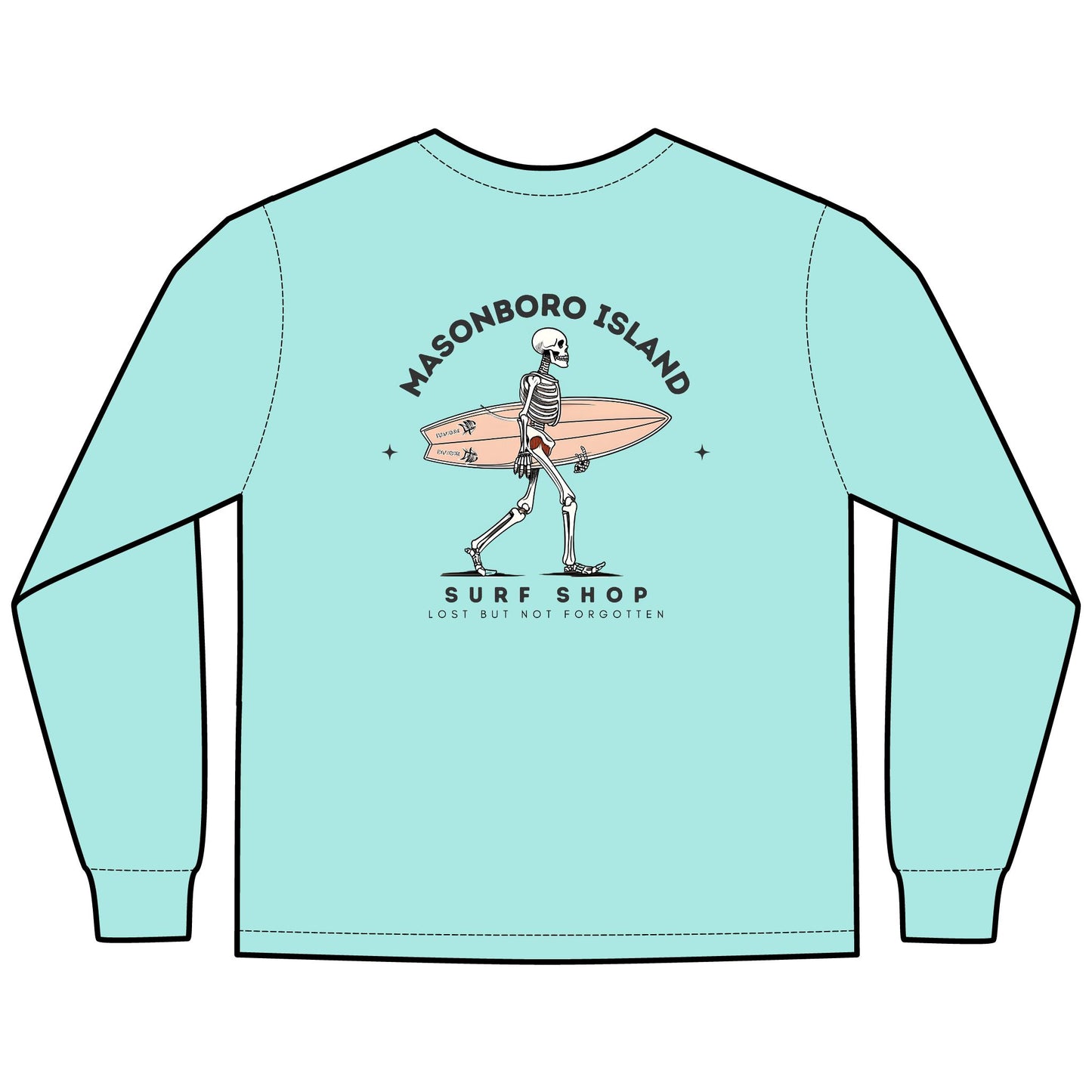 Walking Skeleton Surfer Logo - Long Sleeve
