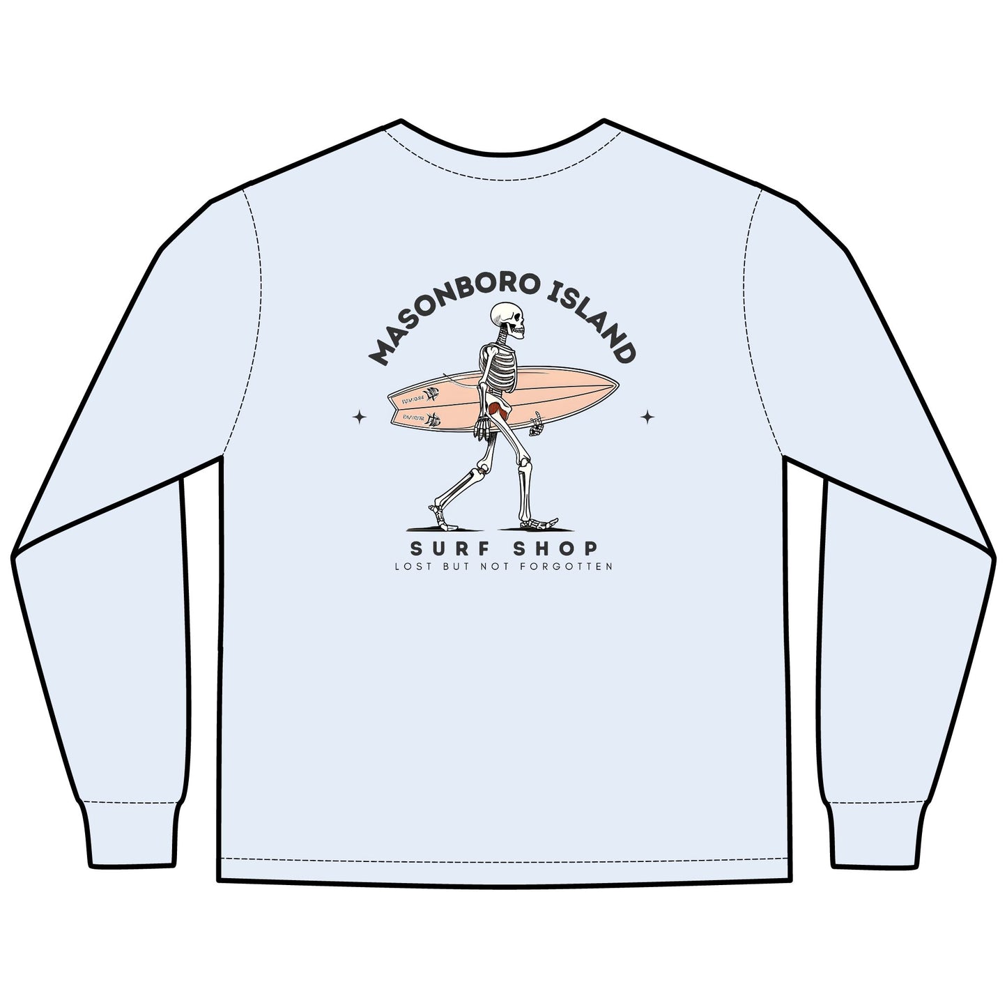 Walking Skeleton Surfer Logo - Long Sleeve