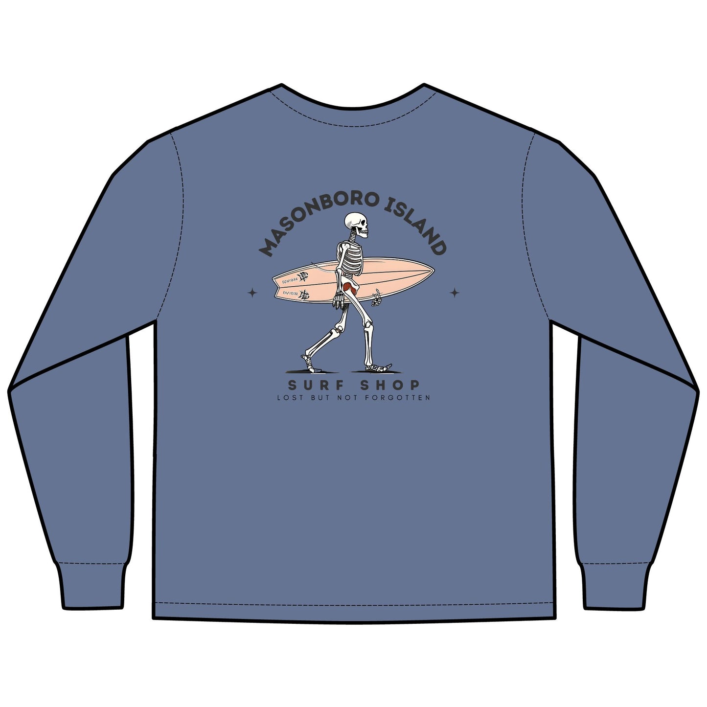 Walking Skeleton Surfer Logo - Long Sleeve