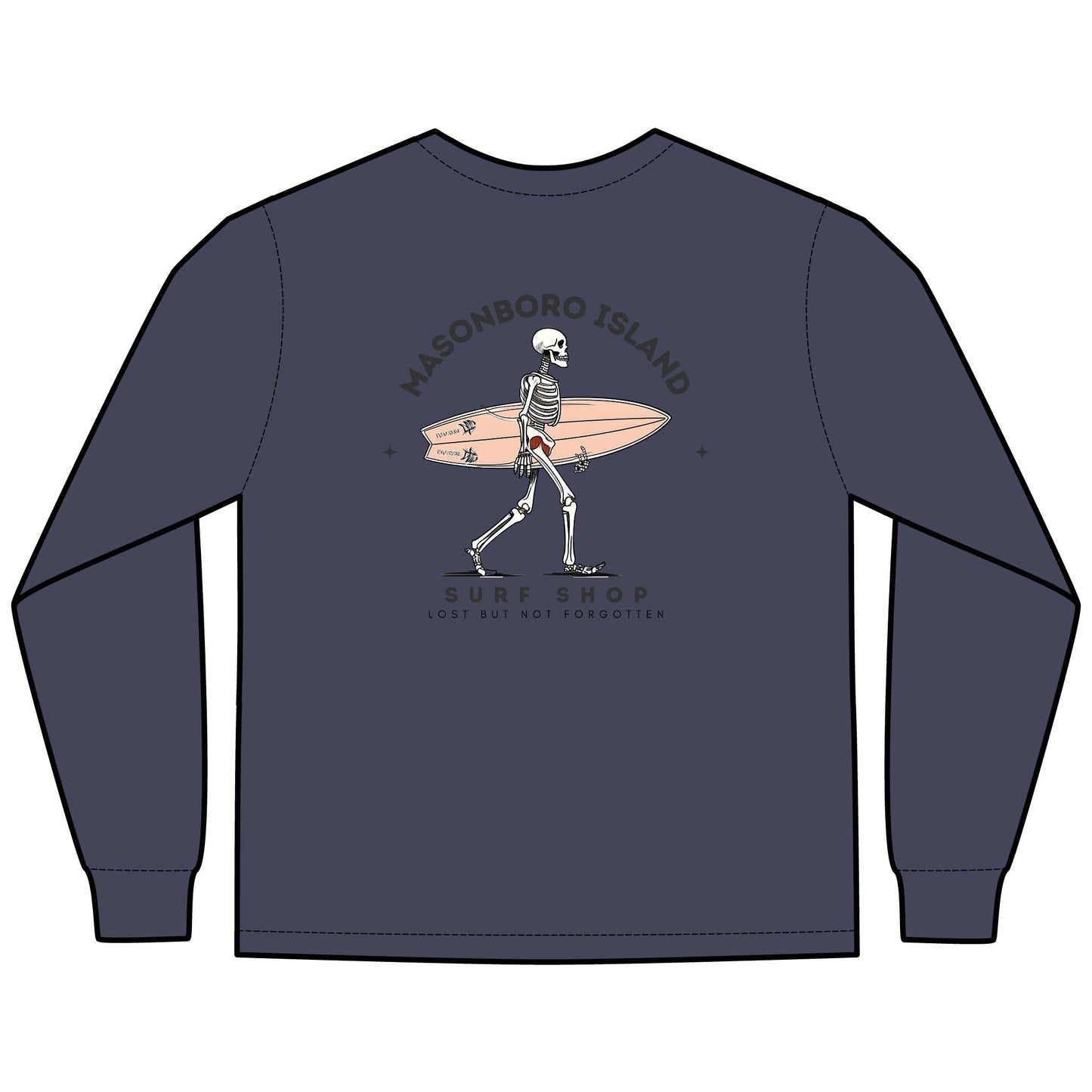 Walking Skeleton Surfer Logo - Long Sleeve
