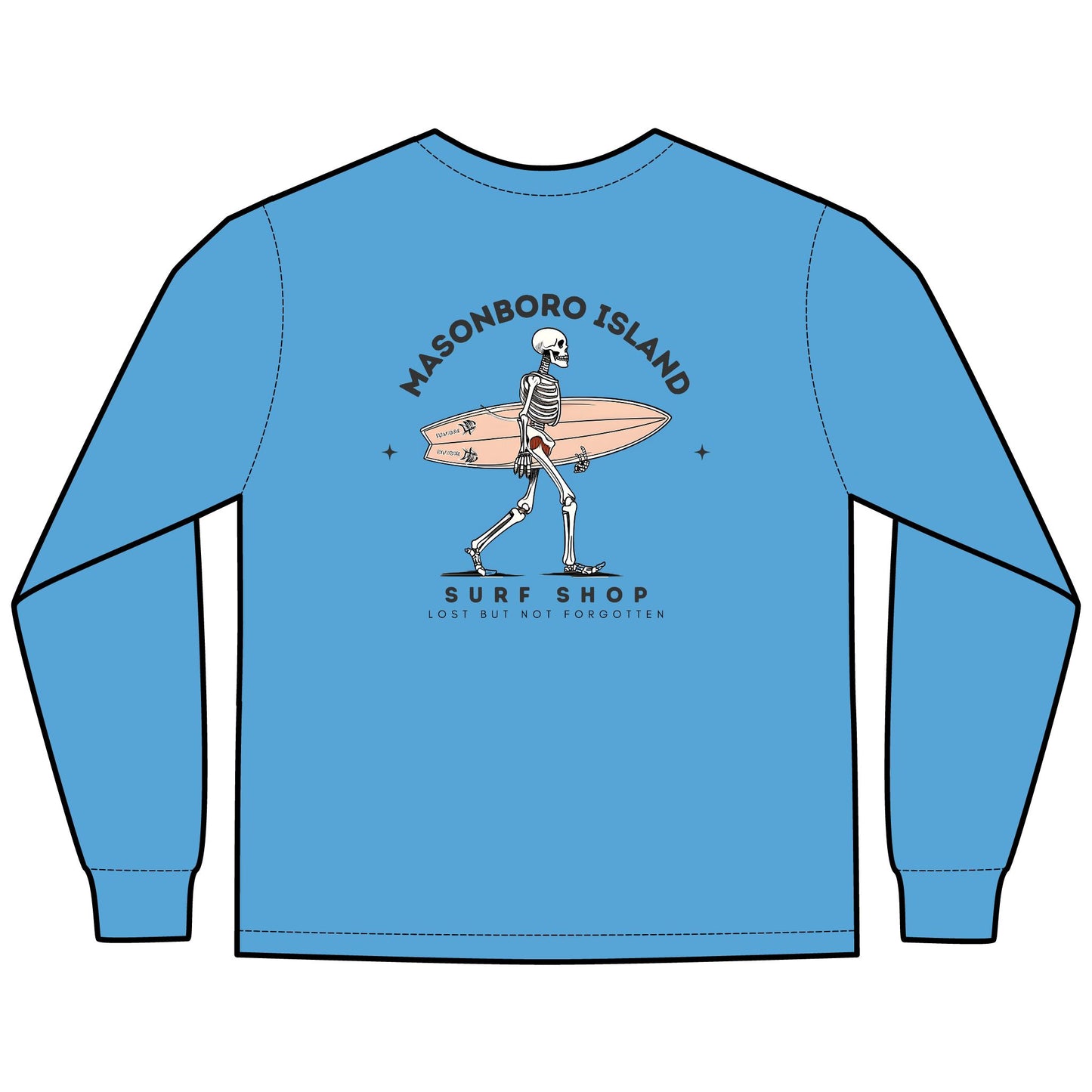 Walking Skeleton Surfer Logo - Long Sleeve